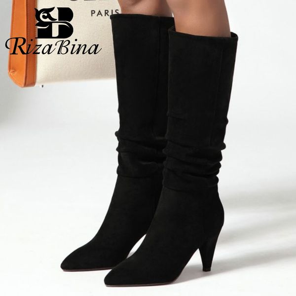 rizabina size 34-43 winter women knee boots fashion with high heels fur keep warm shoes women pointed toe four color footwear, Black
rizabina size 34-43 winter women knee boots fashion with high heels fur keep warm shoes women pointed toe four color footwear, Black