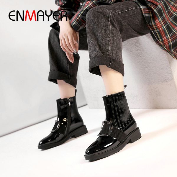boots enmayer 2021 women genuine leather round toe ankle square heel motorcycle size 34-42, Black
boots enmayer 2021 women genuine leather round toe ankle square heel motorcycle size 34-42, Black
