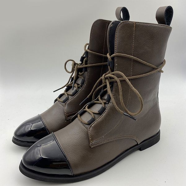 women boots lace up woman platform pu patent leather shoes sewing female ladies 2020 autumn winter new fashion comfortable, Black
women boots lace up woman platform pu patent leather shoes sewing female ladies 2020 autumn winter new fashion comfortable, Black