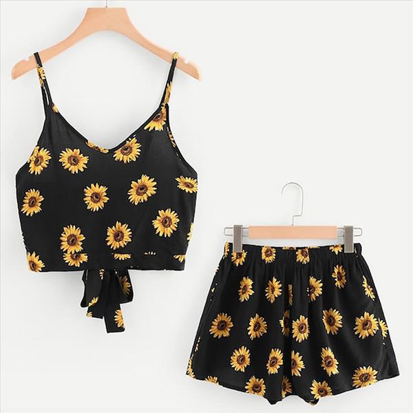 robe femme women flower printing sleeveless crop cami blouse cord shorts outfit set sports suit summer clothes for women, Gray
robe femme women flower printing sleeveless crop cami blouse cord shorts outfit set sports suit summer clothes for women, Gray