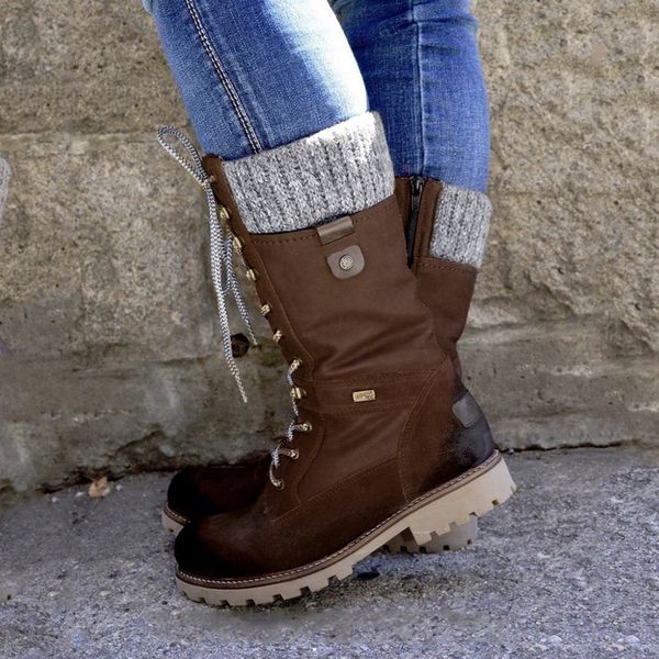 2020 women boots fashion suede leather flat lace up boots female high snow women plus size shoes, Black
2020 women boots fashion suede leather flat lace up boots female high snow women plus size shoes, Black