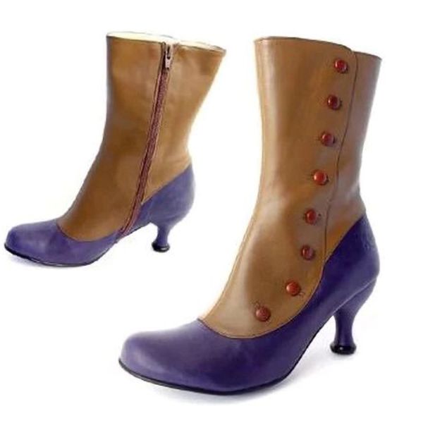 boots high heels shoes women autumn winter pu leather western mixed colors platform ladies vintage female, Black
boots high heels shoes women autumn winter pu leather western mixed colors platform ladies vintage female, Black