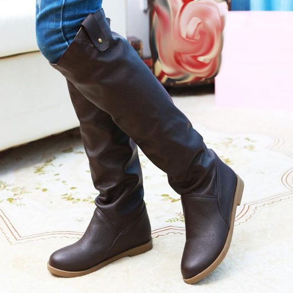 boots casual winter women fashion pu leather pure color round toe flat heels long vintage shoes woman botines mujer 2021, Black
boots casual winter women fashion pu leather pure color round toe flat heels long vintage shoes woman botines mujer 2021, Black