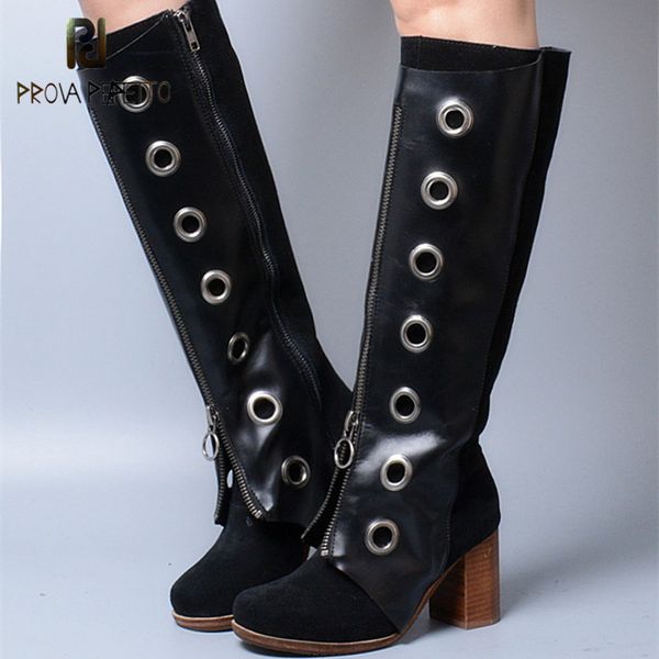 prova perfetto women's knee high boots cowhide leather high heel boots women combat motorcycle botines mujer 2020, Black
prova perfetto women's knee high boots cowhide leather high heel boots women combat motorcycle botines mujer 2020, Black