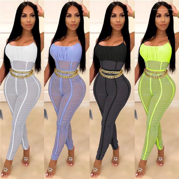 designer jumpsuits sheer skinny spaghetti strap solid color pleated rompers fashion female clothing summer womens, Black;white
designer jumpsuits sheer skinny spaghetti strap solid color pleated rompers fashion female clothing summer womens, Black;white