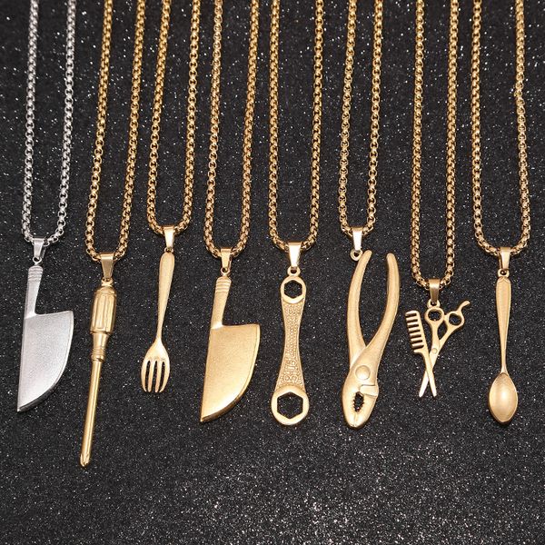 60cm stainless steel western knife spoon fork pendant necklace punk cutlery necklaces pendants jewelry gifts gothic bijoux femme, Silver
60cm stainless steel western knife spoon fork pendant necklace punk cutlery necklaces pendants jewelry gifts gothic bijoux femme, Silver