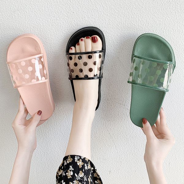 summer slippers sandals 2020 female polka dot transparent open toe flip flops women casual outdoor flat beach slides clear shoes, Black
summer slippers sandals 2020 female polka dot transparent open toe flip flops women casual outdoor flat beach slides clear shoes, Black