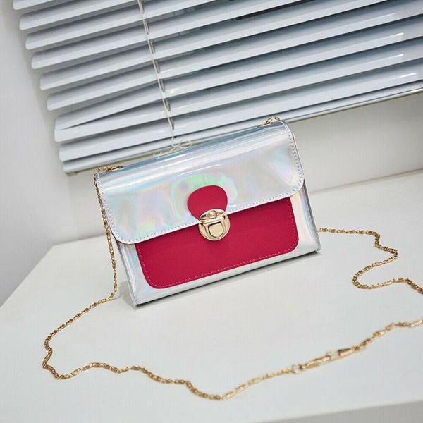 women laser holographic bag clear chain transparent small mini tote hologram handbag purse wallet holder new
women laser holographic bag clear chain transparent small mini tote hologram handbag purse wallet holder new