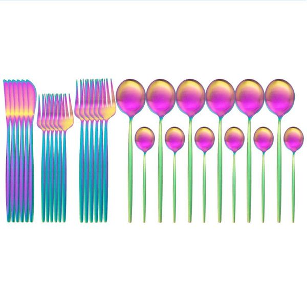 flatware sets 30pcs/set rainbow matte cutlery set stainless steel dinnerware knife fork spoon dinner kitchen tableware
flatware sets 30pcs/set rainbow matte cutlery set stainless steel dinnerware knife fork spoon dinner kitchen tableware