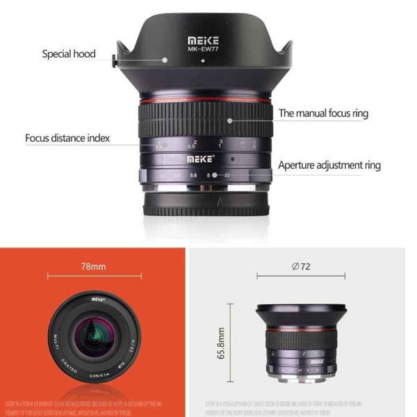 meike 12mm f2.8 wide angle lens aps-c manual focus lens for nikon fuji sony canon m43
meike 12mm f2.8 wide angle lens aps-c manual focus lens for nikon fuji sony canon m43