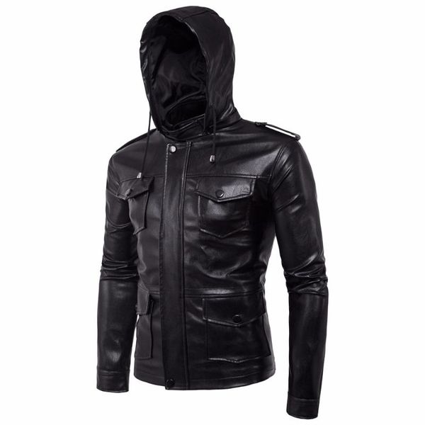 men's leather & faux men fashion jacket male motorcycle jackets fleece hood detachable pu biker 5xl, Black
men's leather & faux men fashion jacket male motorcycle jackets fleece hood detachable pu biker 5xl, Black