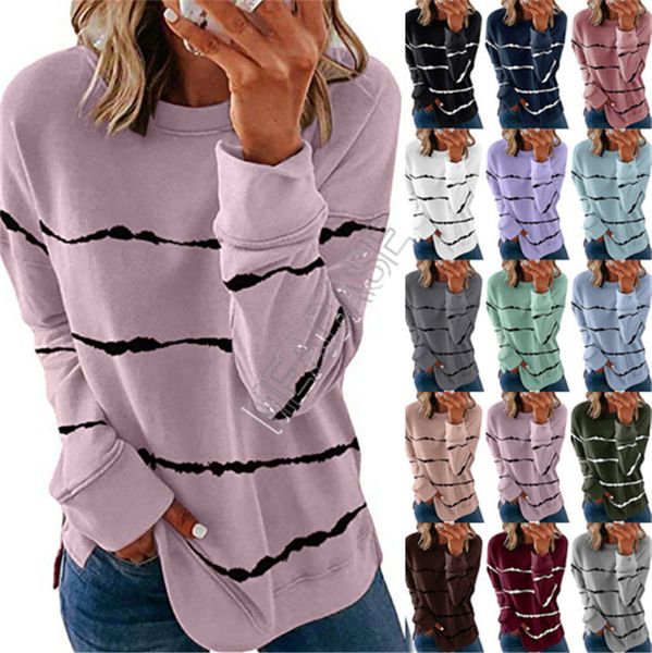 s-5xl women tie-dyed printing striped pullover hoodies autumn round neck loose blouses shirt casual sport long-sleeved t-shirt d91714, White
s-5xl women tie-dyed printing striped pullover hoodies autumn round neck loose blouses shirt casual sport long-sleeved t-shirt d91714, White