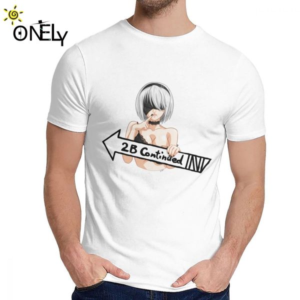 nier automata 2b tee shirt crewneck leisure men organic cotton big size tshirt