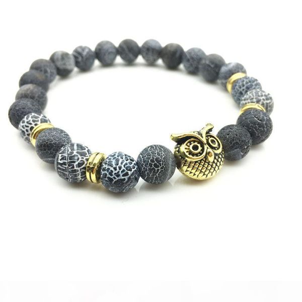 wholesale- 2020 new owl natural stone beads bracelet & bangle for men women stretch yoga lava stone jewelry fashion accessories for lovers, Golden;silver
wholesale- 2020 new owl natural stone beads bracelet & bangle for men women stretch yoga lava stone jewelry fashion accessories for lovers, Golden;silver