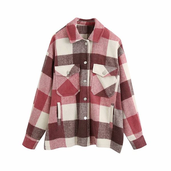 vintage stylish pockets oversized plaid jacket coat women 2020 fashion lapel collar long sleeve loose outerwear chic, White
vintage stylish pockets oversized plaid jacket coat women 2020 fashion lapel collar long sleeve loose outerwear chic, White