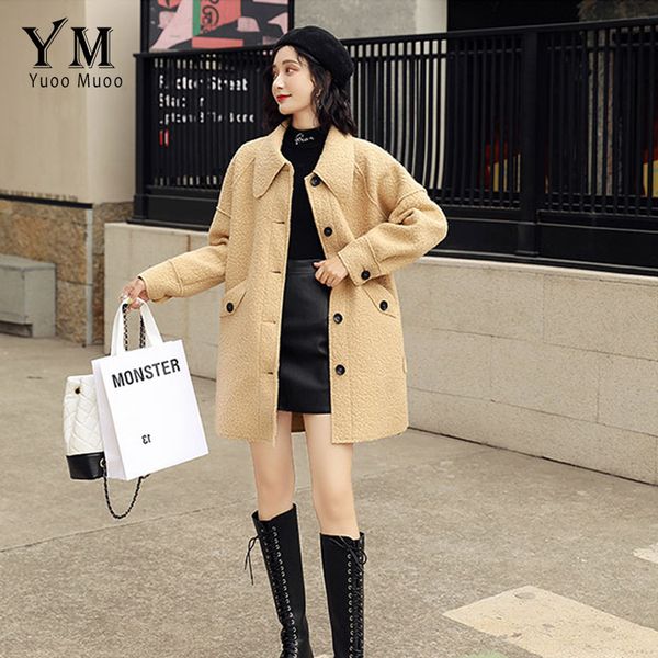 women's wool & blends yuoomuoo 2021 women coat outwear winter clothing korean fashion woolen female elegant pockets jacket, Black
women's wool & blends yuoomuoo 2021 women coat outwear winter clothing korean fashion woolen female elegant pockets jacket, Black