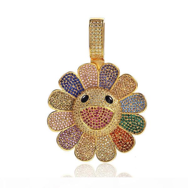 takashi murakami turn sun flower pendant necklace iced out zircon gold silver plated chain with rope chain hip hop jewelry
takashi murakami turn sun flower pendant necklace iced out zircon gold silver plated chain with rope chain hip hop jewelry