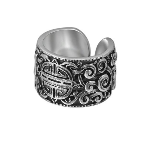s925 sterling silver ornament fashion mongolia longevity ring men's wide version of thai silver opening adjustable ring
s925 sterling silver ornament fashion mongolia longevity ring men's wide version of thai silver opening adjustable ring