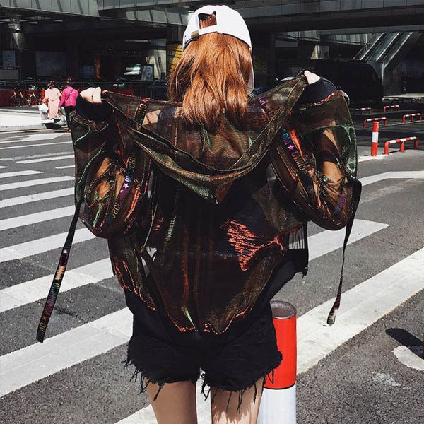 women's jackets stylish bomber jacket womens summer streetwear loose mesh hooded transparent thin basic coat outerwear chaquetas mujer, Black;brown
women's jackets stylish bomber jacket womens summer streetwear loose mesh hooded transparent thin basic coat outerwear chaquetas mujer, Black;brown