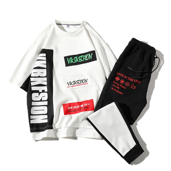 men's tracksuits 2021 hip hop streetwear tracksuit summer men set short sleeve t shirts and ankle-length pants lbz87, Gray
men's tracksuits 2021 hip hop streetwear tracksuit summer men set short sleeve t shirts and ankle-length pants lbz87, Gray