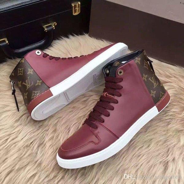 summer men's casual high-shoes, comfortable and versatile, and d, Red;white