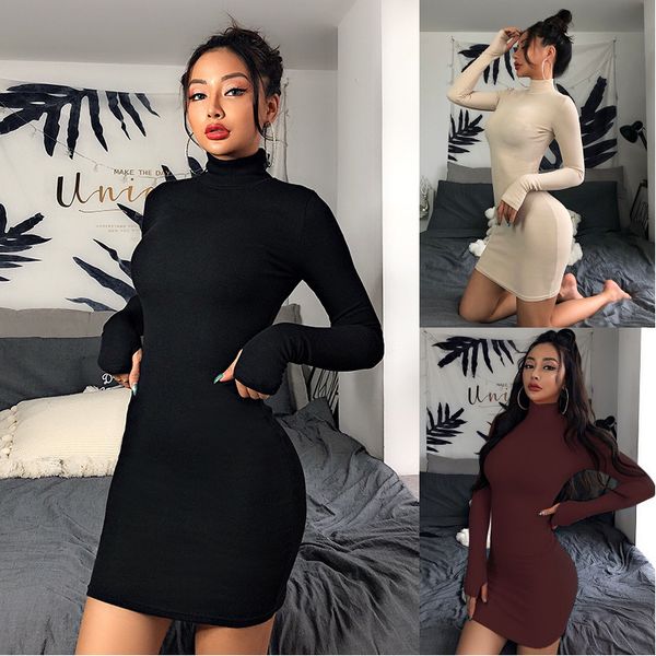 Women Knit Pencil Dresses Sexy&club Mini Dress Girl Long Sleeve Turtle Neck Autumn Bodycon Dresses Female Empire 9 Pure Colors Best Sell
Women Knit Pencil Dresses Sexy&club Mini Dress Girl Long Sleeve Turtle Neck Autumn Bodycon Dresses Female Empire 9 Pure Colors Best Sell