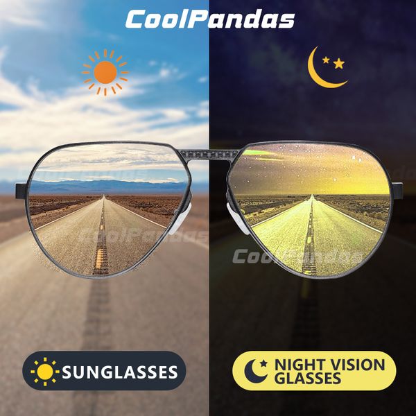 coolpandas 2020 pchromic aluminum pilot polarized sunglasses men women day night vision sun glasses gafas de sol, White;black
coolpandas 2020 pchromic aluminum pilot polarized sunglasses men women day night vision sun glasses gafas de sol, White;black