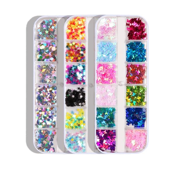 12 grid holo butterfly glitter nail art sequins paillette laser silver ab 3d flakes slices decorations diy accessories manicure, Silver;gold
12 grid holo butterfly glitter nail art sequins paillette laser silver ab 3d flakes slices decorations diy accessories manicure, Silver;gold