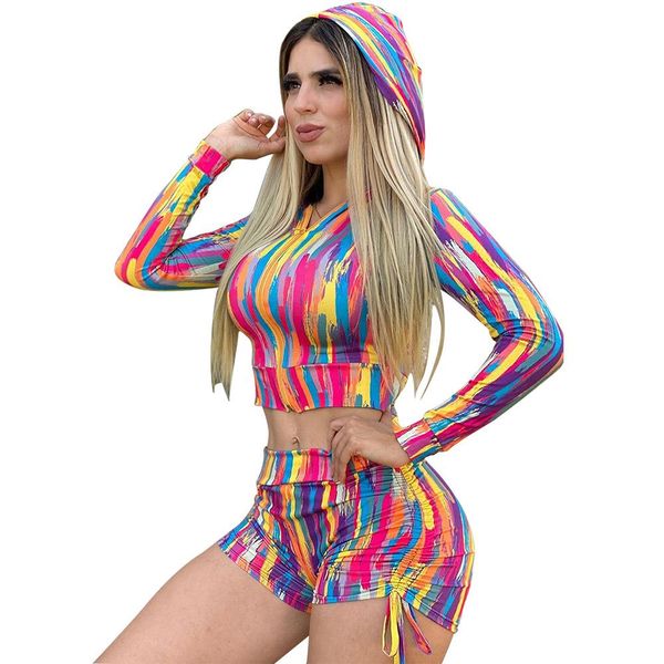 women sets summer tracksuits fitness print hooded crop +shorts suit two piece set 2 pcs night club party outfits gl116, Gray
women sets summer tracksuits fitness print hooded crop +shorts suit two piece set 2 pcs night club party outfits gl116, Gray