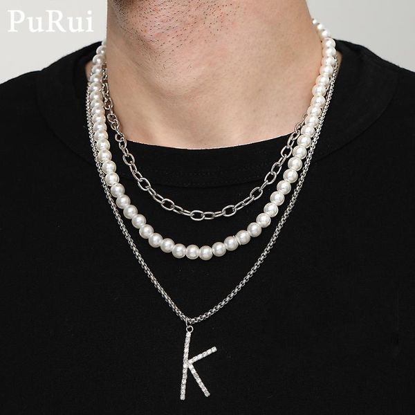 purui 3pcs/set baroque pearl chians necklace for women bohemia rock men crystal k letter pedant necklace for lovers jewelry, Silver
purui 3pcs/set baroque pearl chians necklace for women bohemia rock men crystal k letter pedant necklace for lovers jewelry, Silver