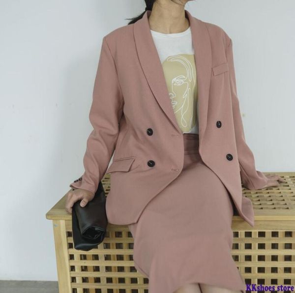 2020 spring women blazer suits doule breasted pink blazer high waist skirt office lady sets, White
2020 spring women blazer suits doule breasted pink blazer high waist skirt office lady sets, White