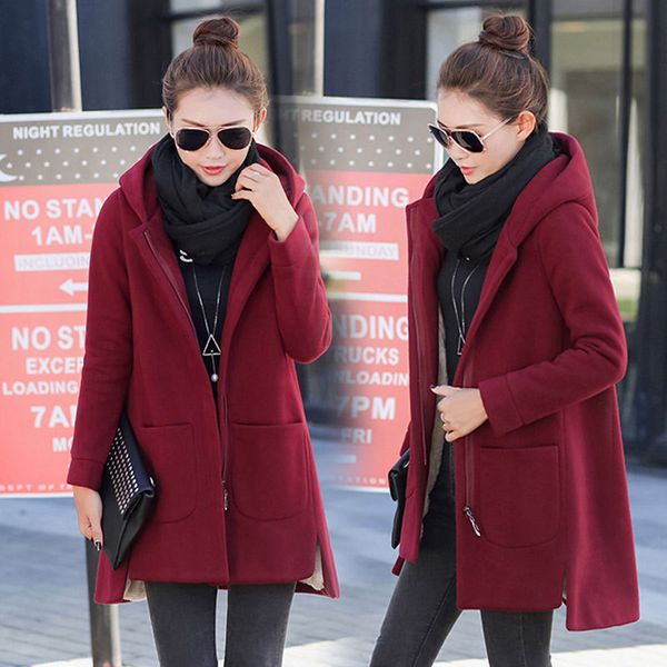 solid color coats women jacket female hooded thick plush outerwear female jackets slim zipper pocket winter coat woman parkas, Black
solid color coats women jacket female hooded thick plush outerwear female jackets slim zipper pocket winter coat woman parkas, Black