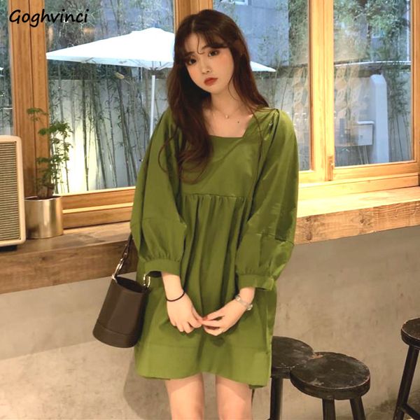 casual dresses long puff sleeve dress women pleated square-collar solid simple korean mini-dresses lovely girls loose straight fashion vinta, Black;gray
casual dresses long puff sleeve dress women pleated square-collar solid simple korean mini-dresses lovely girls loose straight fashion vinta, Black;gray