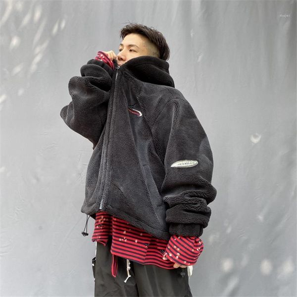 mens lamb wool hooded coats casual males clothing letter print mens designer jackets fashion loose zipper panelled, Black;brown
mens lamb wool hooded coats casual males clothing letter print mens designer jackets fashion loose zipper panelled, Black;brown