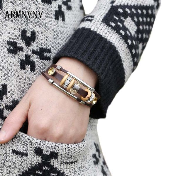 tennis armnvnv rhinestones beads genuine leather wrap bracelet for women men jewelry personality vintage punk bracelets, Golden;silver 
tennis armnvnv rhinestones beads genuine leather wrap bracelet for women men jewelry personality vintage punk bracelets, Golden;silver