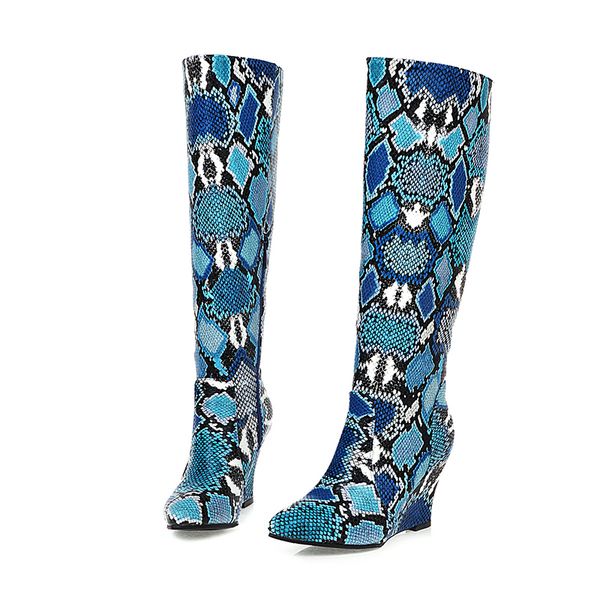 street pointed toe riding boots serpentine plaid zipper color matching high heel wedges knee-high boots women's shoes, Black
street pointed toe riding boots serpentine plaid zipper color matching high heel wedges knee-high boots women's shoes, Black