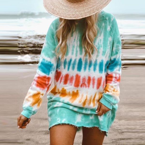 casual women long sleeve o neck rainbow tie dye loose mini sweatshirt dress, Black;gray
casual women long sleeve o neck rainbow tie dye loose mini sweatshirt dress, Black;gray