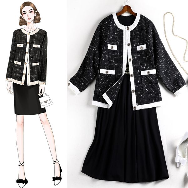 women's jackets 4xl 5xl plus size spring autumn women tweed coats 2021 female casual single breasted black jacket jc85, Black;brown
women's jackets 4xl 5xl plus size spring autumn women tweed coats 2021 female casual single breasted black jacket jc85, Black;brown