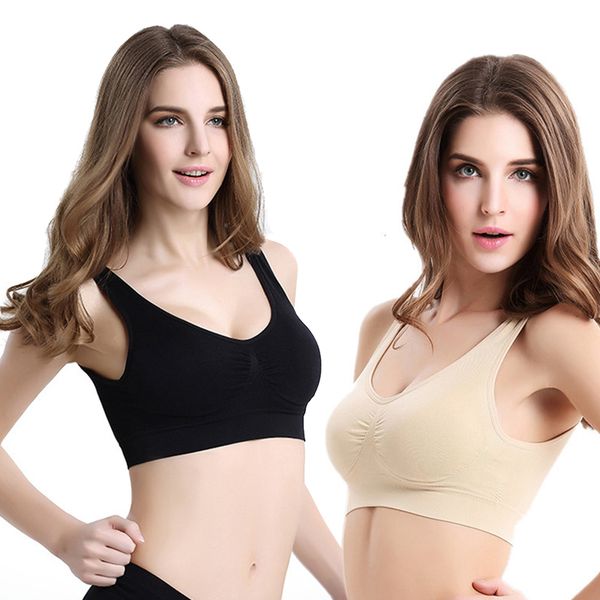 women fitness yoga sports bra for running gym shake proof underwear seamless fitness bras sleep bra without chest pad, White;black
women fitness yoga sports bra for running gym shake proof underwear seamless fitness bras sleep bra without chest pad, White;black