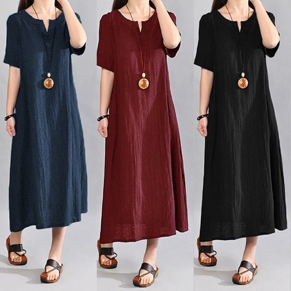party dresses celmia vintage long shirt linen dress 2021 women v neck short sleeve summer sundress female casual loose solid vestido 5xl, White;black
party dresses celmia vintage long shirt linen dress 2021 women v neck short sleeve summer sundress female casual loose solid vestido 5xl, White;black