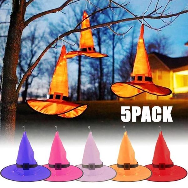 5pcs/set halloween decoration outdoor hanging lighted glowing witch hat lights string battery operated for cosplay props
5pcs/set halloween decoration outdoor hanging lighted glowing witch hat lights string battery operated for cosplay props