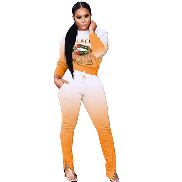 women designer lip and letters tracksuits casual 2 piece gradient color trousers with zipper fashion spring autumn two pieces outfit, White
women designer lip and letters tracksuits casual 2 piece gradient color trousers with zipper fashion spring autumn two pieces outfit, White