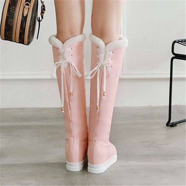 boots pxelena plush thick fur knee high snow women winter warm shoes hidden heel platform lady black white pink plus size 34-43
boots pxelena plush thick fur knee high snow women winter warm shoes hidden heel platform lady black white pink plus size 34-43