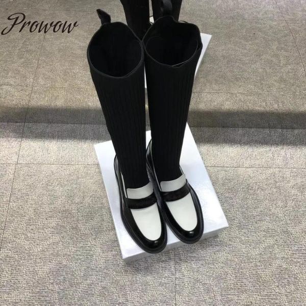 ollymurs knitted stretch slip on knee high boots round toe thick heel low heel boots shoes women, Black
ollymurs knitted stretch slip on knee high boots round toe thick heel low heel boots shoes women, Black