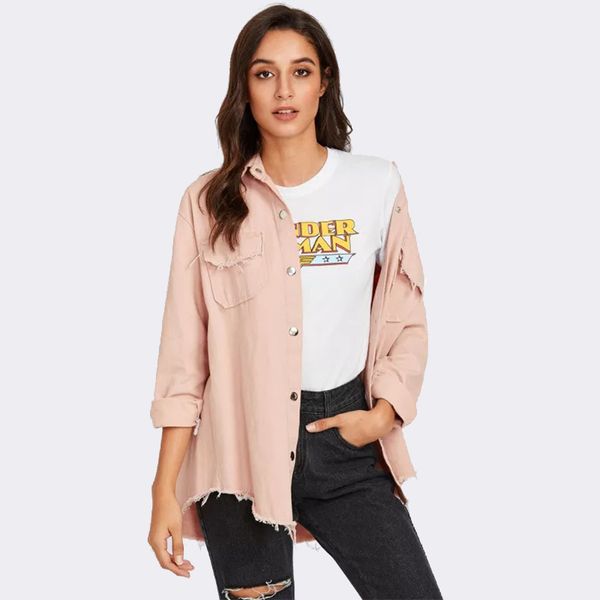 4colors 2020 spring women coats denim jackets new ladies pockets jackets fashion tassel slim outwears, Black;brown
4colors 2020 spring women coats denim jackets new ladies pockets jackets fashion tassel slim outwears, Black;brown