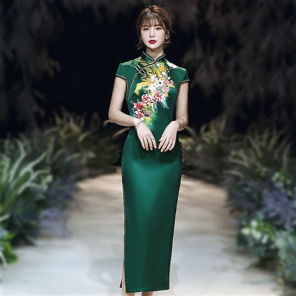 sheng coco women plus size fashion green qipao dresses floral high slit qipao dress slim long silk new cheongsam 3xl 4xl 5xl, Red
sheng coco women plus size fashion green qipao dresses floral high slit qipao dress slim long silk new cheongsam 3xl 4xl 5xl, Red