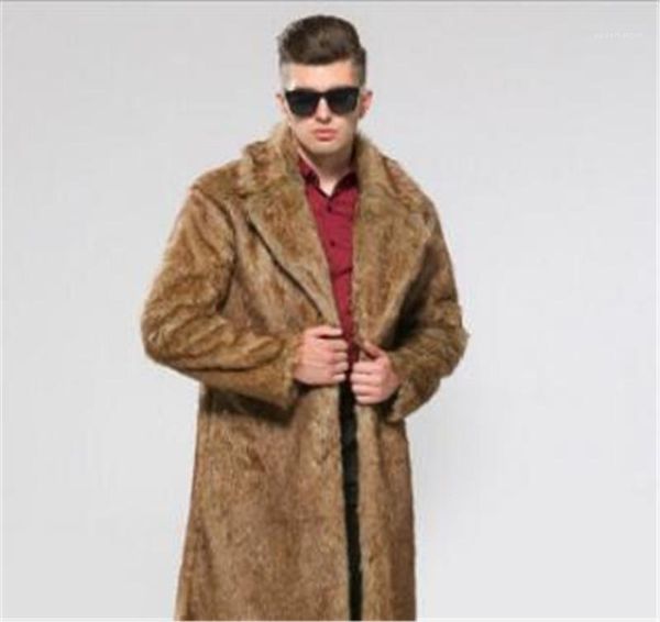 fur overcoat solid tailored collar homme long coat showily male warm clothes designer mens faux, Black
fur overcoat solid tailored collar homme long coat showily male warm clothes designer mens faux, Black