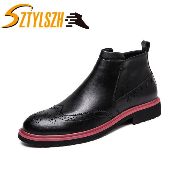 spring/autumn new men genuine leather boots men casual boots bullock british style middle help carving shoes, Black
spring/autumn new men genuine leather boots men casual boots bullock british style middle help carving shoes, Black