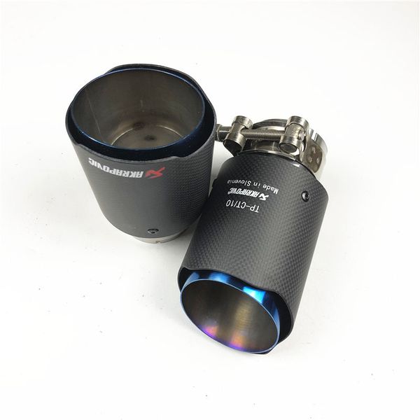 1 pcs 66mm inlet matte carbon fiber akrapovic muffler exhaust tail pipe for all cars single blue stainless steel exhausts tips
1 pcs 66mm inlet matte carbon fiber akrapovic muffler exhaust tail pipe for all cars single blue stainless steel exhausts tips