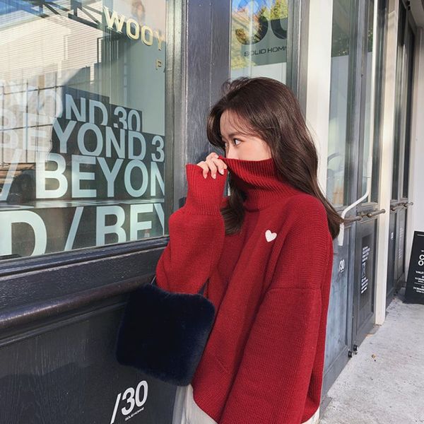blackday women knit pullover korean style fashion heartshaped print sweater turtleneck red loose warm sweater, White
blackday women knit pullover korean style fashion heartshaped print sweater turtleneck red loose warm sweater, White
